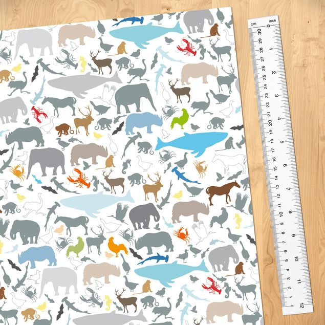 Adhesive film - Learning Pattern For Children With Different Animals