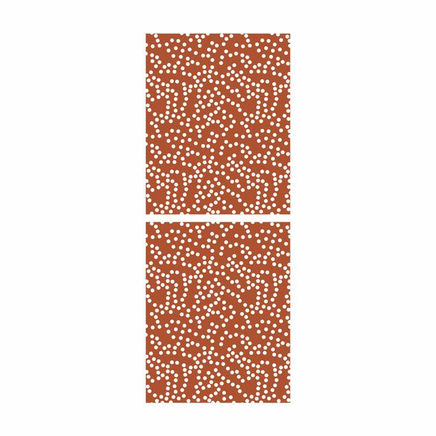 Adhesive film for furniture IKEA - Billy bookcase - Aboriginal Dot Pattern Brown