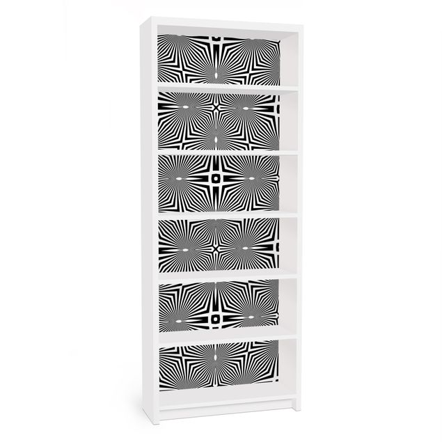 Adhesive film for furniture IKEA - Billy bookcase - Abstract Ornament Black And White