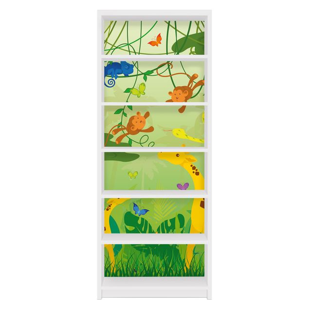 Adhesive film for furniture IKEA - Billy bookcase - No.IS87 Jungle Game