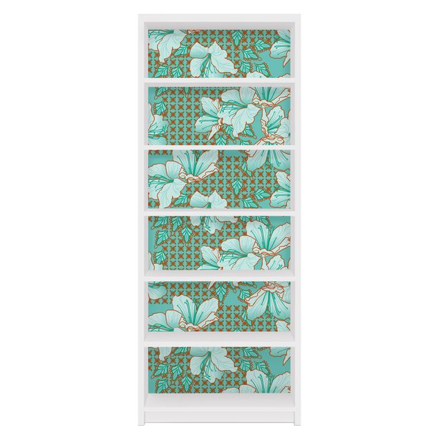 Adhesive film for furniture IKEA - Billy bookcase - Oriental Flower Pattern