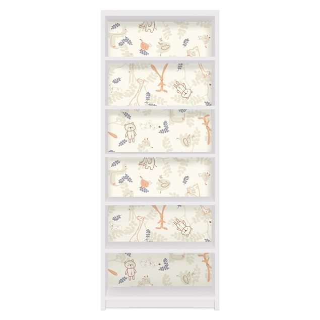 Adhesive film for furniture IKEA - Billy bookcase - Pastel Plushies