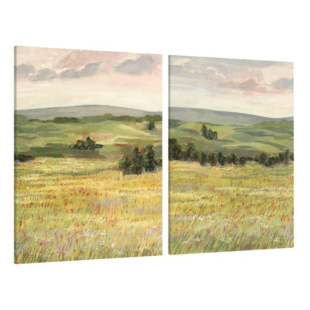Print on canvas - Meadow In The Morning Set II