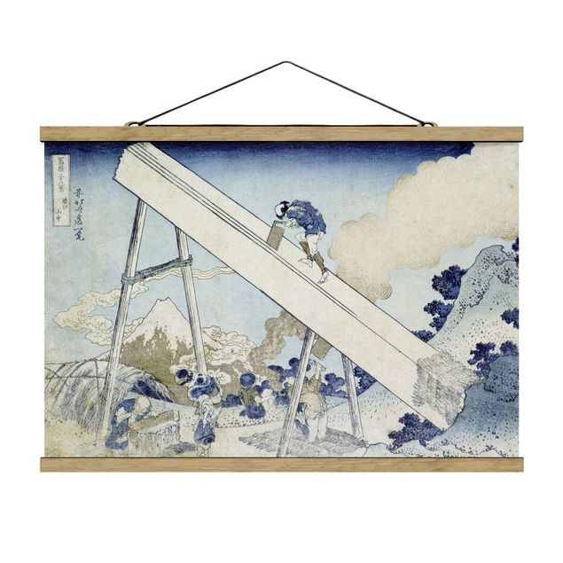 Fabric print with poster hangers - Katsushika Hokusai - In The Totomi Mountains