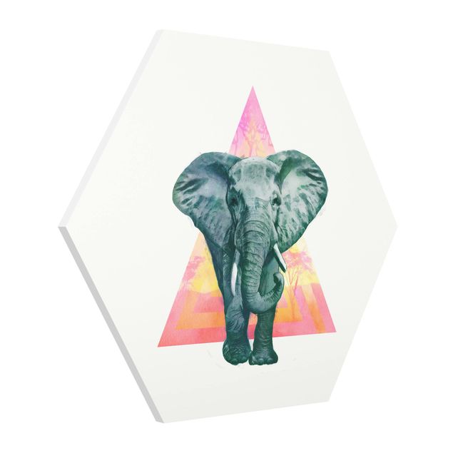 Forex hexagon - Illustration Elephant Front Triangle Painting