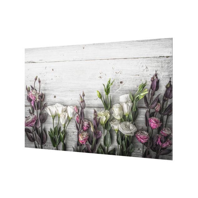 Splashback - Tulip Rose Shabby Wood Look