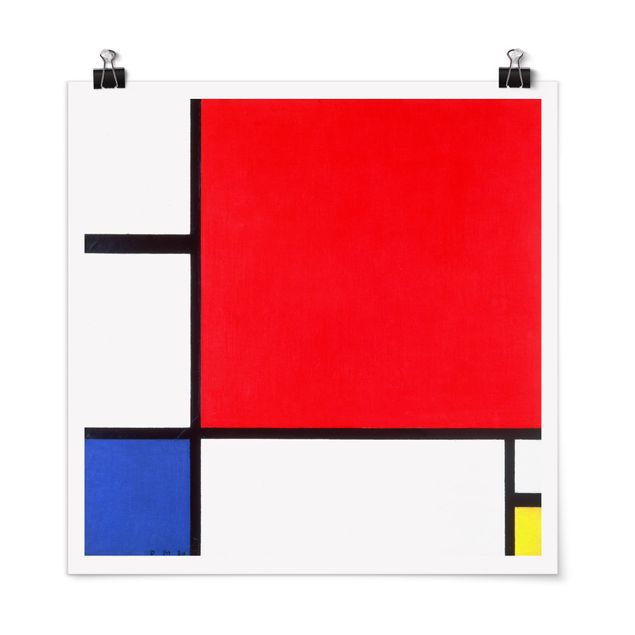 Poster - Piet Mondrian - Composition With Red Blue Yellow