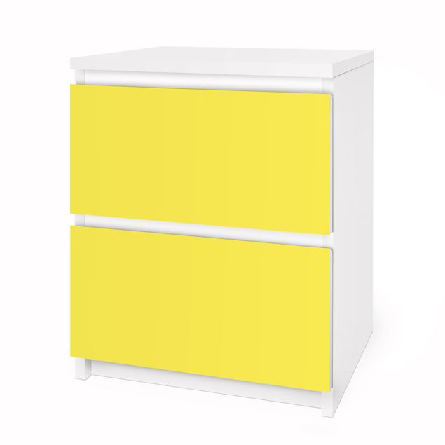 Adhesive film for furniture IKEA - Malm chest of 2x drawers - Colour Lemon Yellow
