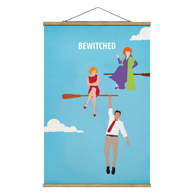 Fabric print with poster hangers - Film Poster Bewitched