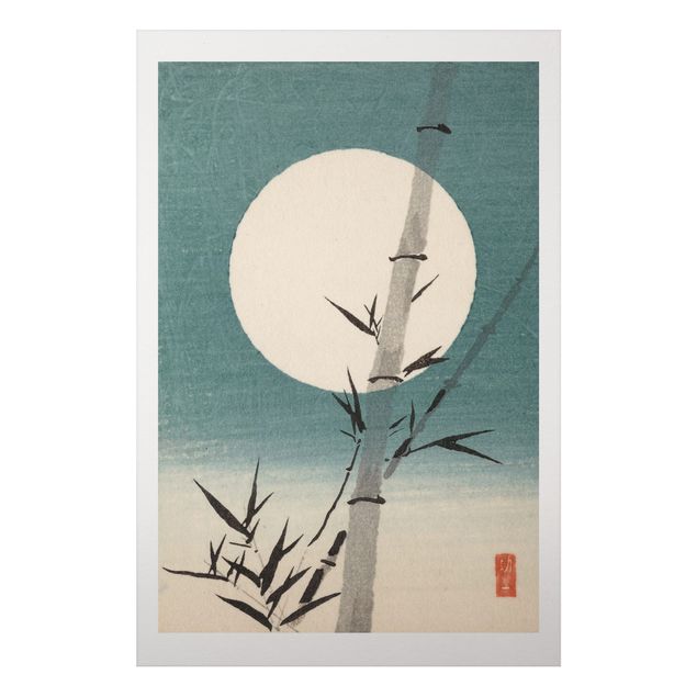 Print on aluminium - Japanese Drawing Bamboo And Moon