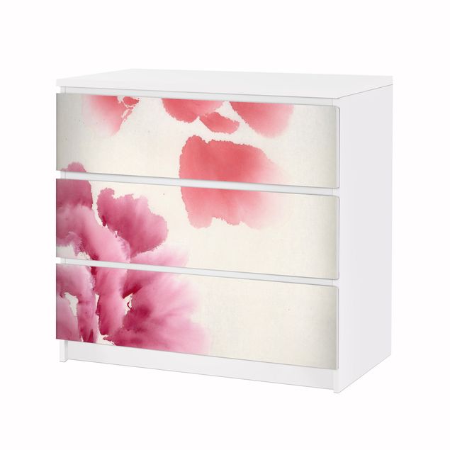 Adhesive film for furniture IKEA - Malm chest of 3x drawers - Artistic Flora II