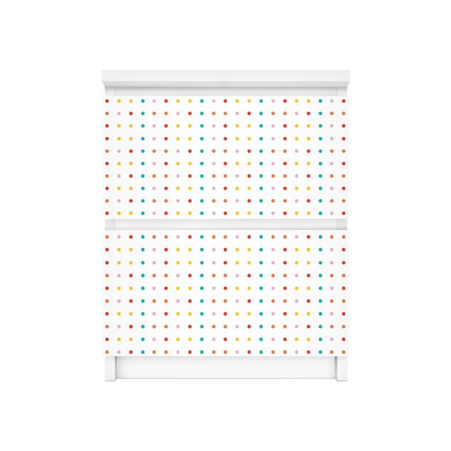 Adhesive film for furniture IKEA - Malm chest of 2x drawers - No.UL748 Little Dots