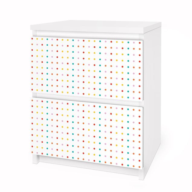 Adhesive film for furniture IKEA - Malm chest of 2x drawers - No.UL748 Little Dots