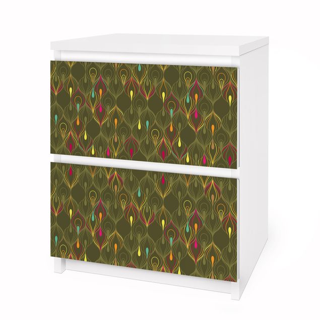 Adhesive film for furniture IKEA - Malm chest of 2x drawers - Peacock-Eyes