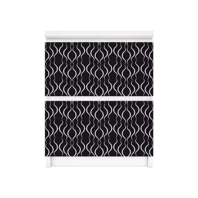 Adhesive film for furniture IKEA - Malm chest of 2x drawers - Dot Pattern In Black