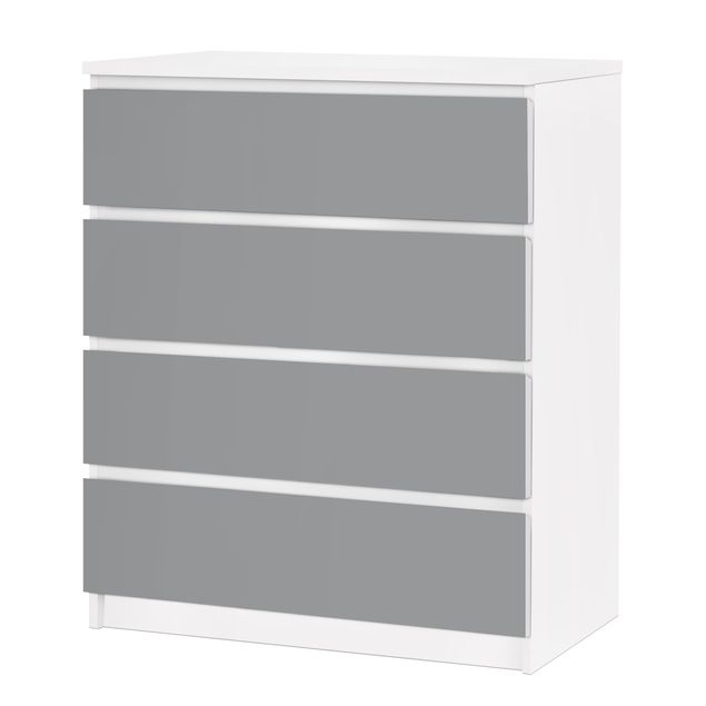 Adhesive film for furniture IKEA - Malm chest of 4x drawers - Colour Cool Grey