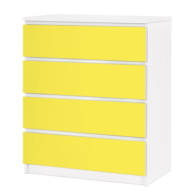 Adhesive film for furniture IKEA - Malm chest of 4x drawers - Colour Lemon Yellow