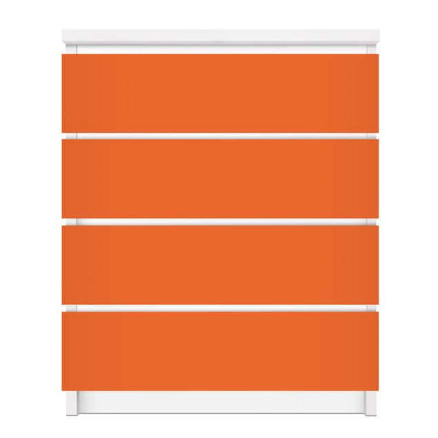 Adhesive film for furniture IKEA - Malm chest of 4x drawers - Colour Orange