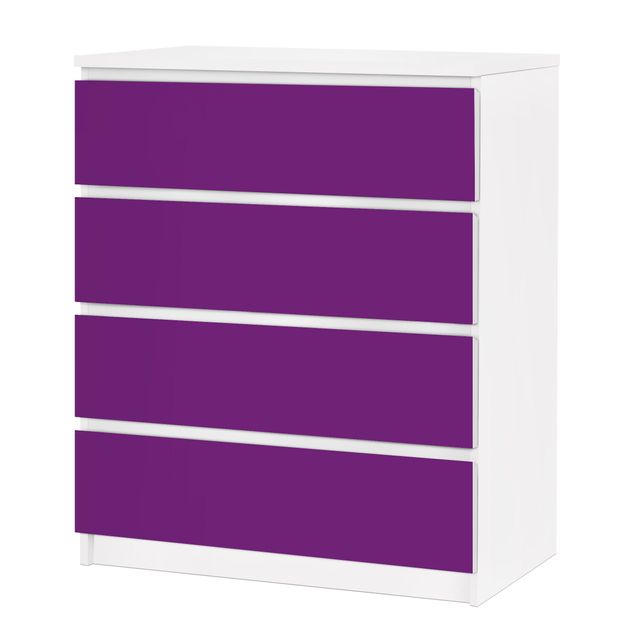 Adhesive film for furniture IKEA - Malm chest of 4x drawers - Colour Purple