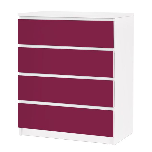 Adhesive film for furniture IKEA - Malm chest of 4x drawers - Colour Wine Red