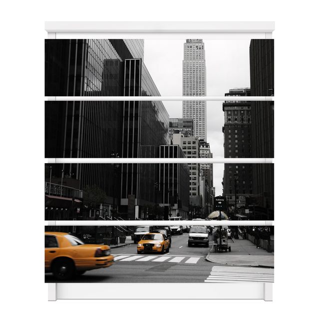 Adhesive film for furniture IKEA - Malm chest of 4x drawers - Empire State Building