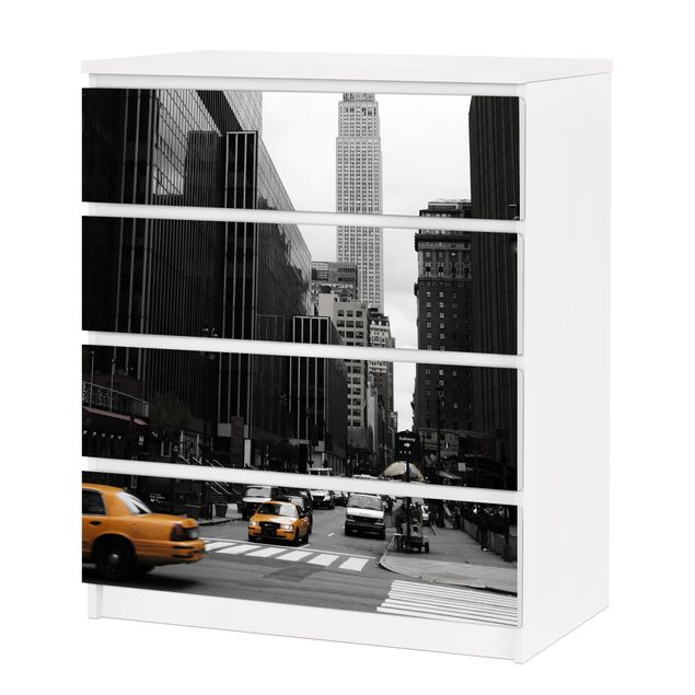 Adhesive film for furniture IKEA - Malm chest of 4x drawers - Empire State Building