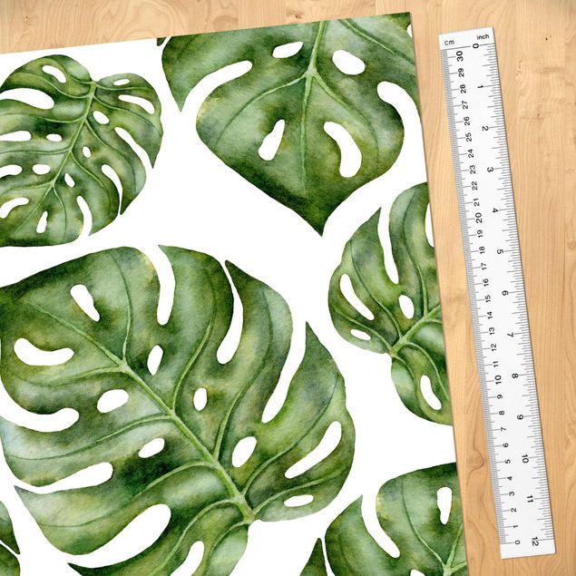 Adhesive film for furniture - Watercolour Monstera Leaves