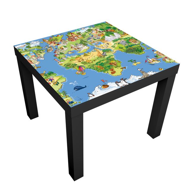 Adhesive film for furniture IKEA - Lack side table - Great and Funny Worldmap