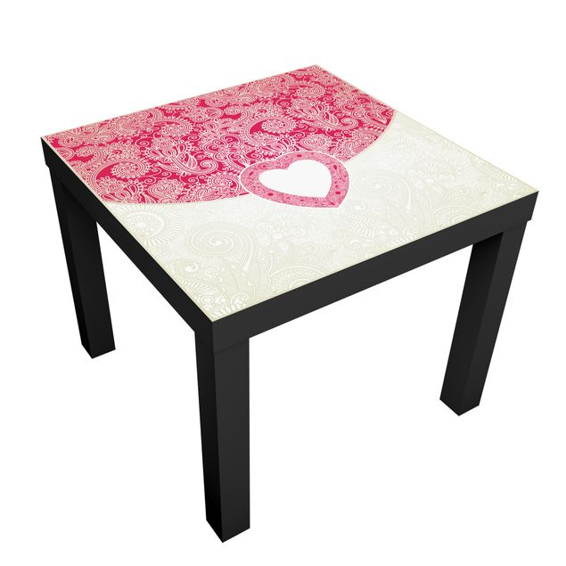 Adhesive film for furniture IKEA - Lack side table - Heart Pattern