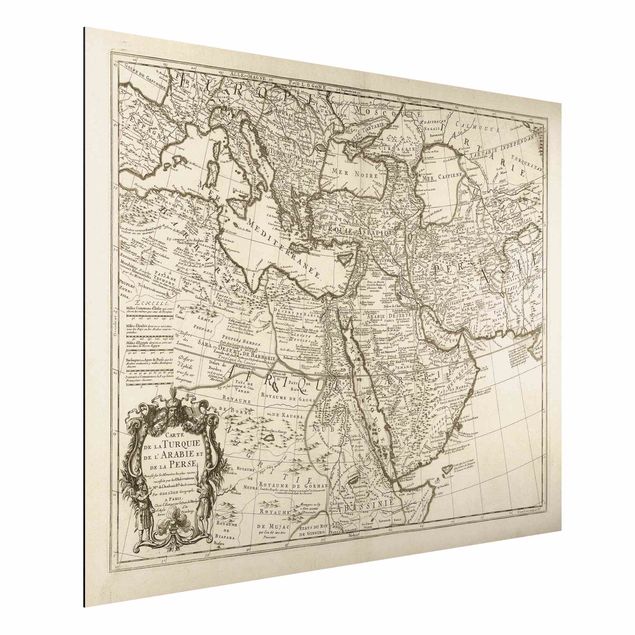 Alu dibond Vintage Map The Middle East