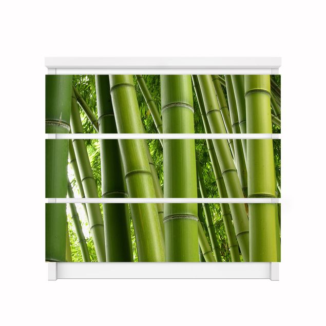 Adhesive film for furniture IKEA - Malm chest of 3x drawers - Bamboo Trees No.1