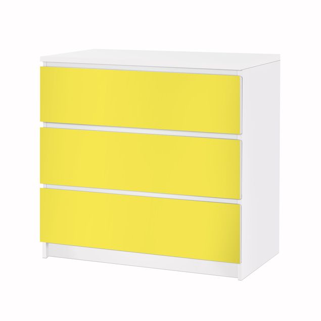Adhesive film for furniture IKEA - Malm chest of 3x drawers - Colour Lemon Yellow