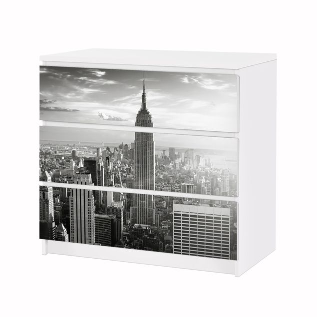 Adhesive film for furniture IKEA - Malm chest of 3x drawers - Manhattan Skyline