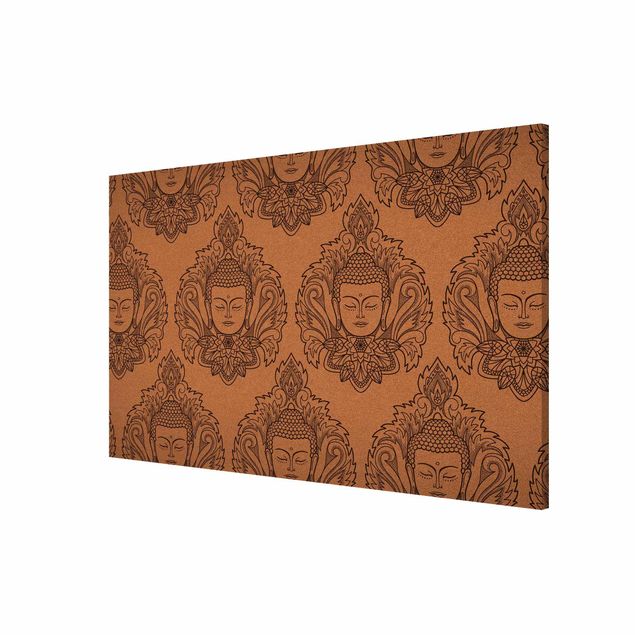 Magnetic memo board - Buddha Flower Cork Look Backdrop
