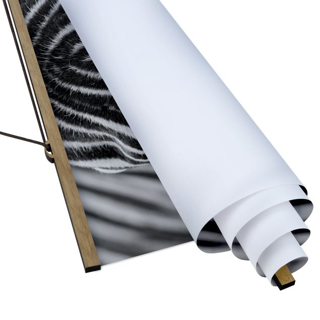 Fabric print with poster hangers - Zebra Look