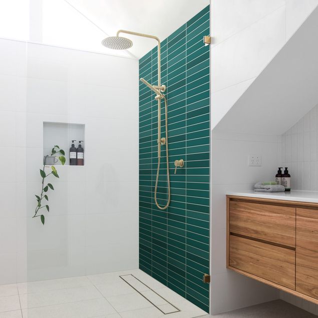 Shower wall cladding - Metro Tiles - Turquoise