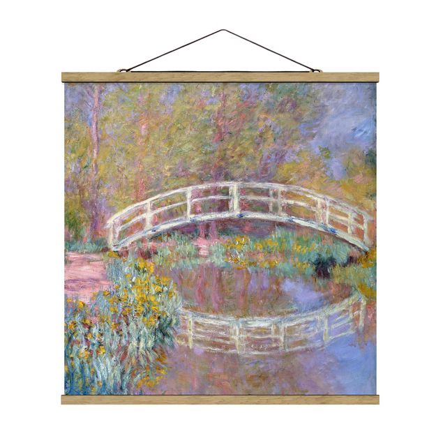 Fabric print with poster hangers - Claude Monet - Bridge Monet's Garden