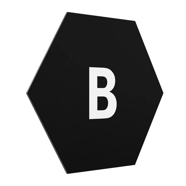 Alu-Dibond hexagon - Letter Black B