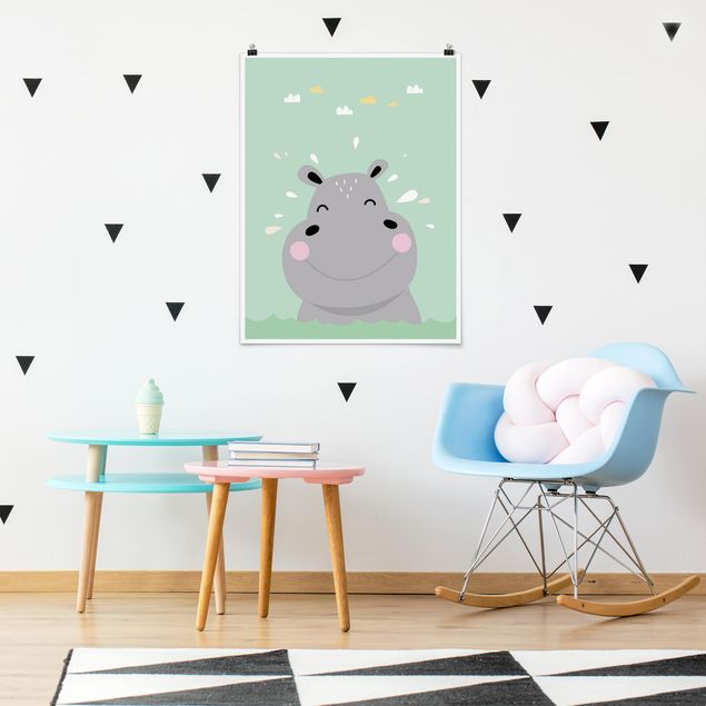 Poster kids room - The Happiest Hippo