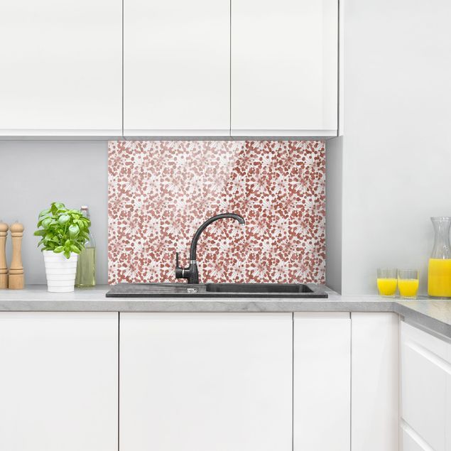 Glass splashback kitchen abstract Natural Pattern Dandelion With Dots Copper