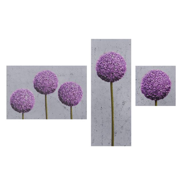 Print on canvas 3 parts - Allium Round-Headed Flower