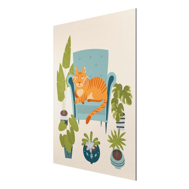 Print on aluminium - Domestic Mini Tiger Illustration