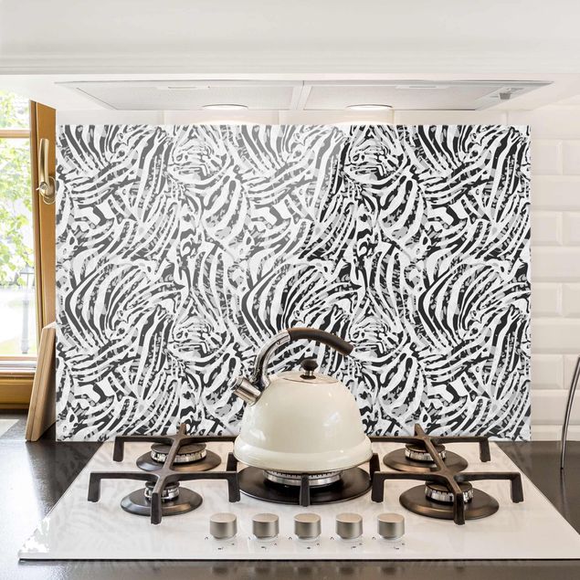 Glass splashback patterns Zebra Pattern In Shades Of Grey