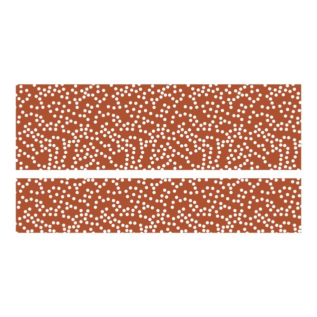 Adhesive film for furniture IKEA - Malm bed 140x200cm - Aboriginal Dot Pattern Brown