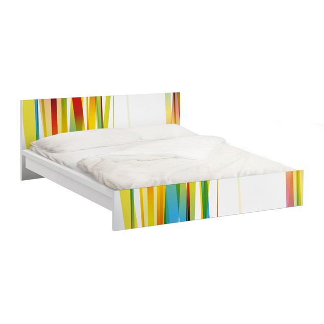 Adhesive film for furniture IKEA - Malm bed 140x200cm - Rainbow Stripes