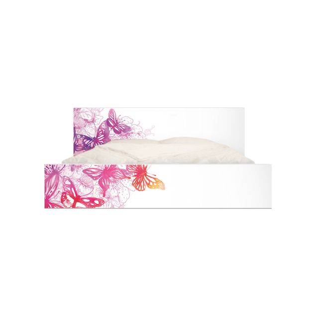 Adhesive film for furniture IKEA - Malm bed 140x200cm - Butterfly Dream