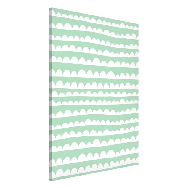 Magnetic memo board - Drawn White Bands Of Clouds Up In Green Skies