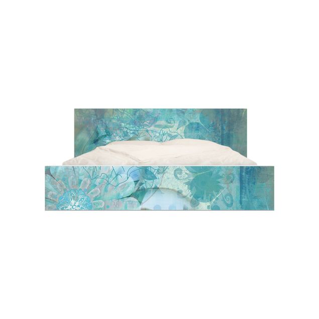 Adhesive film for furniture IKEA - Malm bed 140x200cm - Winter Flowers