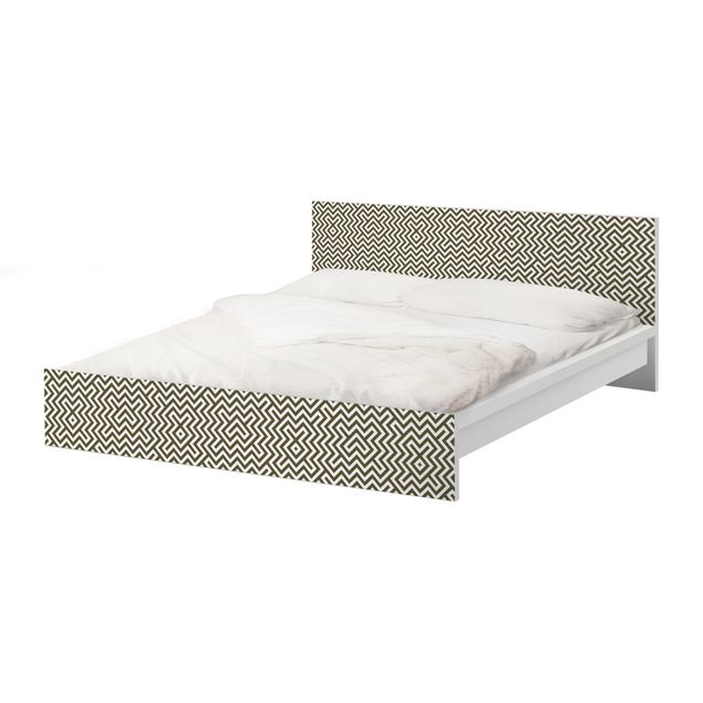 Adhesive film for furniture IKEA - Malm bed 160x200cm - Geometric Design Brown