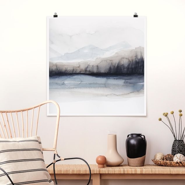 Poster - Lakeside With Mountains I